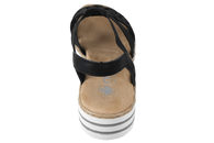 RIEKER SANDAL MED SORTE STEN