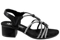 salg af RIEKER SANDAL PÅ HÆL I SORT PU