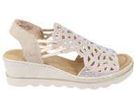 salg af RIEKER SANDAL PÅ KILEHÆL I BEIGE PU