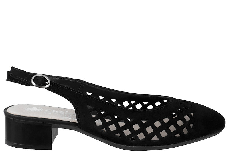 salg af RIEKER SLINGBACK I SORT NUBUCK