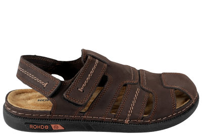 salg af ROHDE SANDAL MED LUKKET SNUDE I BRUNT NUBUCK
