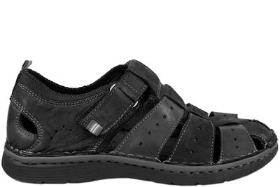 salg af ROHDE SANDAL I SORT SKIND MED LUKKET SNUDE