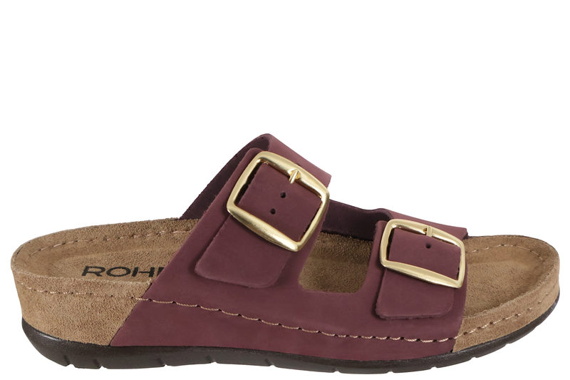 salg af ROHDE SLIPPERS I BORDEAUX OLIERET SKIND