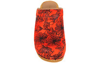 SANITA MIA OPEN PRINTED FLOWER TRÆSKO I ORANGE SKIND