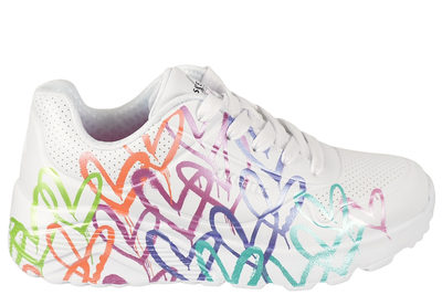 salg af SKECHERS UNO LITE - METALLIC JOY HEARTS WHITE SNEAKER