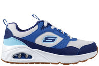 salg af SKECHERS UNO RETRO-GROOVE WHITE AND BLUE SNEAKER