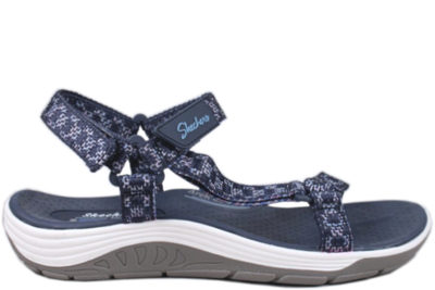 salg af SKECHERS REGGAE CUP - MY BESTIE BLÅ TEKSTIL SANDAL