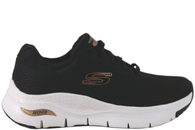 salg af SKECHERS ARCH FIT SORT SNEAKERS I TEKSTIL