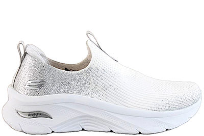 salg af SKECHERS ARCH FIT DLUX GLIMMER DUST WHITE SILVER