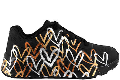 salg af SKECHERS UNO LITE - METALLIC LOVE BLACK