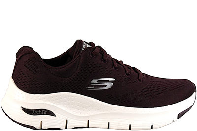 salg af SKECHERS ARCH FIT SNEAKERS I VINRØDT TEKSTIL