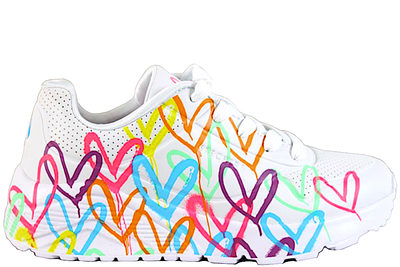 salg af SKECHERS UNO LITE SPREAD THE LOVE WHITE SNEAKERS