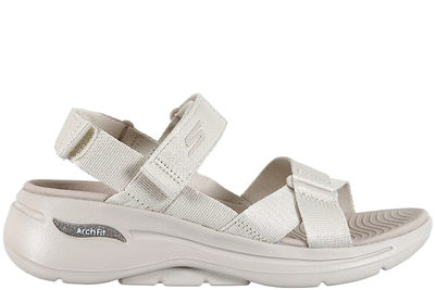 salg af SKECHERS GO WALK ARCH FIT SANDAL I RÅHVIDT TEKSTIL