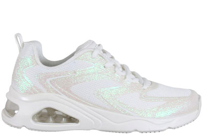 salg af SKECHERS TRES-AIR UNO GLIT-AIRY WHITE GLITTER SNEAKERS