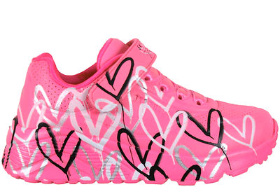 salg af SKECHERS UNO LITE - LOVE LEVITATE HEARTS HOT PINK SNEAKER