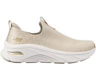 salg af SKECHERS ARCH FIT DLUX - GLIMMER DUST SNEAKERS I BEIGE TEKSTIL