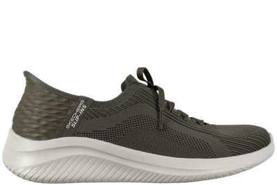 salg af SKECHERS ULTRA FLEX 3.0 BRILLIANT PATH FRITIDSSKO I OLIVENGRØNT TEKSTIL