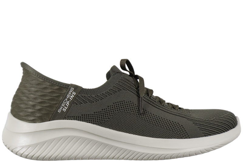 salg af SKECHERS ULTRA FLEX 3.0 BRILLIANT PATH FRITIDSSKO I OLIVENGRØNT TEKSTIL