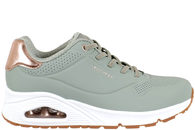 salg af SKECHERS UNO SHIMMER AWAY SAGE LIGHT GREEN SNEAKER