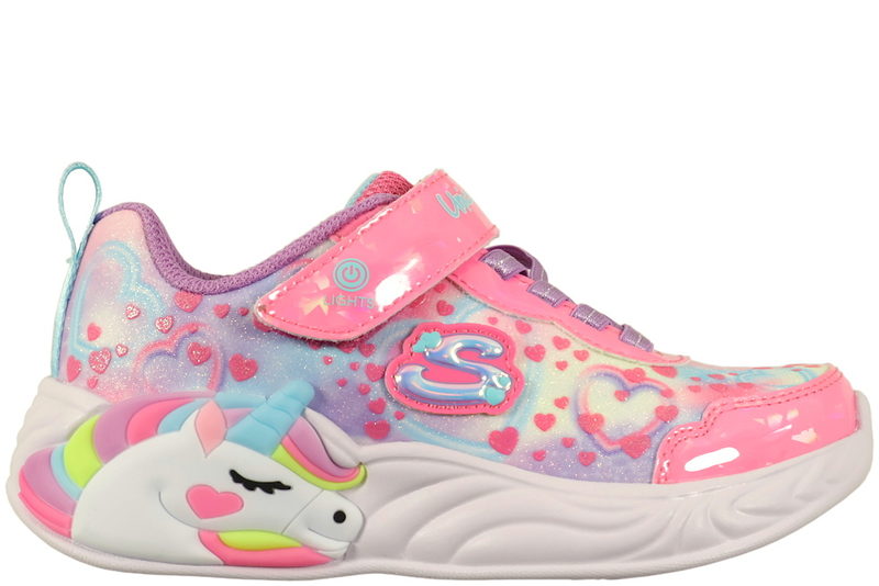 salg af SKECHERS S LIGHT UNICORN DREAM - HEART SPRKLES SKO I PINK TEKSTIL