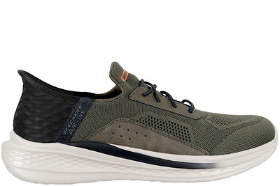 salg af SKECHERS SLADE COHEN OLIVE GREEN SNEAKER SLIP-INS