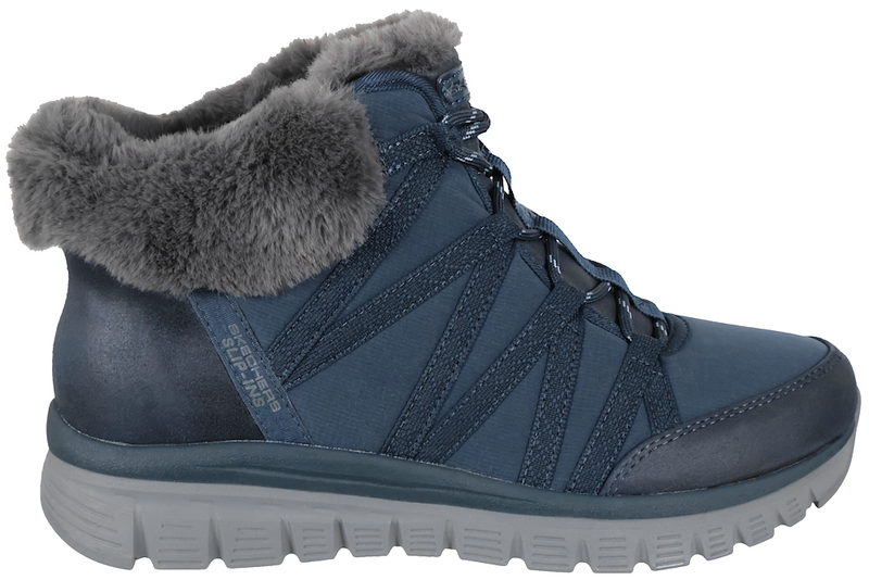 salg af SKECHERS GRACEFUL - COZY STROLLS SLIP-INS VINTERSTØVLE I BLÅ TEKSTIL