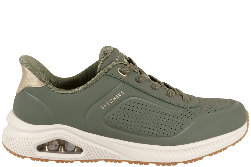salg af SKECHERS ARCH FIT UNO RELAXING ON AIR OLIVE SLIP-INS