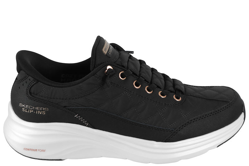 salg af SKECHERS CONTOUR FOAM GOLDEN HOUR BLACK SLIP-INS
