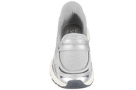 SKECHERS STAMINA LOAFERS I SØLVFARVET TEKSTIL