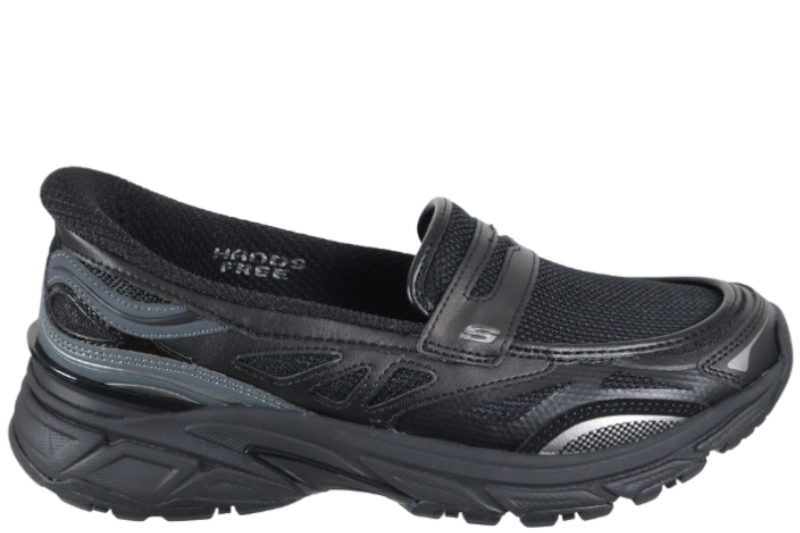 salg af SKECHERS STAMINA LOAFERS I SORT TEKSTIL