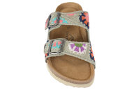 SKVULP SLENTERS I BEIGE TEKSTIL MED STRIK LOOK