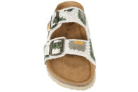 SKVULP SLENTERS I KHAKI TEKSTIL MED STRIK LOOK