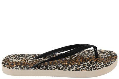 salg af SKVULP TOE-SPLIT SANDAL LEOPARD KLIPKLAPPER I BEIGE GUMMI