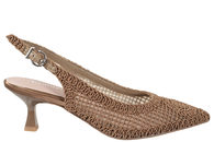 salg af TAMARIS SLINGBACK I LYSEBRUNT TEKSTIL MED FLET