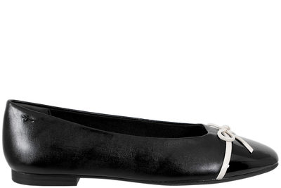 salg af TAMARIS BLACK COMB BALLERINA I SORT GLAT SKIND