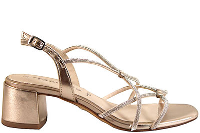 salg af TAMARIS VEGANSK LIGHT GOLD SANDAL MED SØLVSTEN