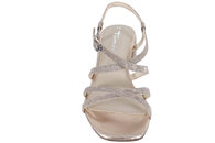 TAMARIS SANDAL I ROSE GOLD TEKSTIL MED GLIMMER