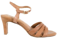 salg af TAMARIS SANDAL I COGNAC SKIND PÅ HÆL