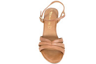 TAMARIS SANDAL I COGNAC SKIND PÅ HÆL