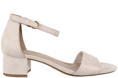 salg af TAMARIS SANDAL I NUDE TEKSTIL PÅ HÆL