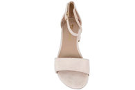 TAMARIS SANDAL I NUDE TEKSTIL PÅ HÆL
