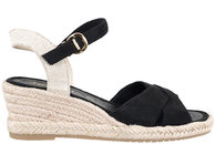 salg af TAMARIS SANDAL PÅ KILEHÆL I SORT TEKSTIL