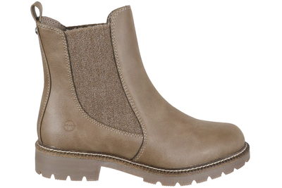 salg af TAMARIS ANKELSTØVLE I TAUPE PU