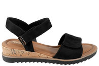 salg af TAMARIS SANDAL PÅ KILEHÆL I SORT TEKSTIL