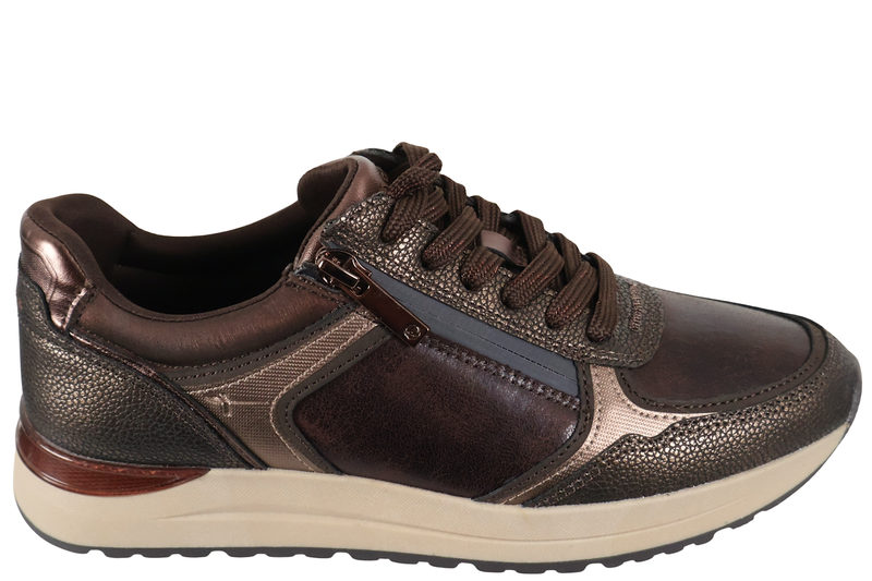 salg af TAMARIS MOCCA BRONZE SKO I TEKSTIL