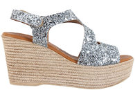 salg af TIM OG SIMONSEN MASHA GLITTER PLATA SANDAL MED SØLVGLITTER