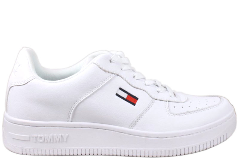 K b TOMMY JEANS BASKET CUPSOLE HVID SNEAKERS Her Salg af