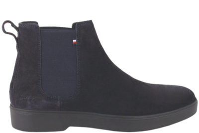 salg af TOMMY HILFIGER CLASSIC SUEDE CHELSEA MØRKEBLÅ STØVLE