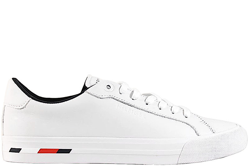 TOMMY HILFIGER VULC MODERN SNEAKERS I HVIDT GLAT SKIND Her - Salg Sneakers mænd