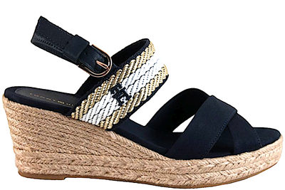 salg af TOMMY HILFIGER GOLDEN WEBBING SANDAL MED HÆL